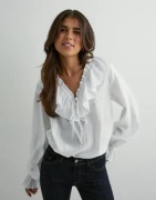 Neo Noir - Hvid - Aminea Ruffle Blouse