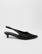 Nelly - Sort - Low Kitten Heel Slingback
