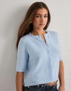 Vero Moda - Blå - Vmdoffy 2/4 O-Neck Button Cardigan