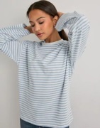 Pieces - Blå - Pcsadie Ls Top Noos