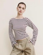 Nelly - Ternet/Stribet - Stripe Wide Sleeve Top