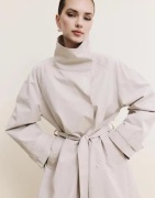 Nelly - Beige - High Collar Trench Coat