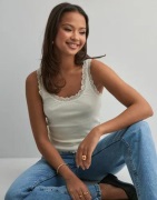 Only - Hvid - Onlsara Sharai Lace Tank Top Jrs No