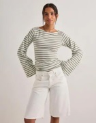 Nelly - Grøn - Stripe Wide Sleeve Top