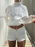 Nelly - Hvid - Colored Fringe Jeans Shorts