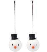 Hoptimist Julekugler - Snowman - 2 stk - Ã?:5 cm - Hvid
