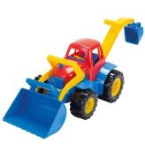 Dantoy Traktor m. Rendegraver - 27 cm - RÃ¸d/BlÃ¥