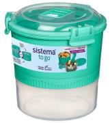 Sistema Madkasse m. Bestik - Lunch Stack - 965 ml - Turkis