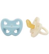 Hevea Sutter - 0-3 mdr - 2-pak - Naturgummi - Baby Blue/Milky Wh