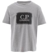 C.P. Company T-shirt - GrÃ¥meleret m. Sort
