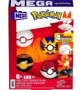 MEGA PokÃ©monfigurer - Fire-Type Train Team - 4 Poke Balls