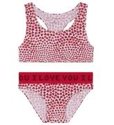 Stella McCartney Kids Bikini - UV50+ - Hvid/RÃ¸d m. Hjerter