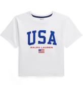 Polo Ralph Lauren T-shirt - Cropped - Hvid m. USA