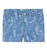 Name It Shorts - NmfBella - Medium Blue Denim m. Blomster