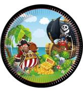 Decorata Party Paptallerkner - 8-pak - 23 cm - Island Pirates