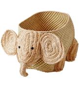 Rice Opbevaringskurv - Raffia/SÃ¸grÃ¦s - Stor Elefant - Natur