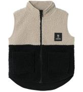 Name It Vest - NkmLaket Teddy - Black/Pure Cashmere