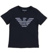 Emporio Armani T-shirt - Sort m. Logo/Glimmer