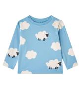 Stella McCartney Kids Bluse - LyseblÃ¥/Hvid m. Skyer/FÃ¥r