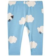 Stella McCartney Kids Leggings - LyseblÃ¥/Hvid m. Skyer/FÃ¥r