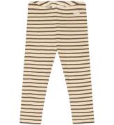 Petit Piao Leggings - Rib - Modal - Chocolate Brown/Dark Off Whi