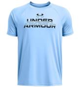 Under Armour T-Shirt - Tech Split Wordmark - Horizon Blue