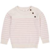 Copenhagen Colors Bluse - Uld - Strik - Cream/Dusty Rose Stripe