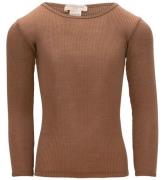 Minimalisma Bluse - Rib - Uld - Atlantic - Toffee