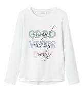 Name It Bluse - NkfVix - Bright White/Good Vibes On