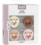 BIBS Colour Sutter - Str. 2 - 4-pak - Rund - Blush Mix