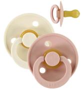 BIBS Colour Sutter - Str. 2 - 2-pak - Rund - Ivory/Blush