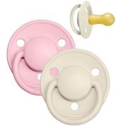 BIBS De Lux Sutter - Str. 2 - 2-pak - Rund - Ivory/Baby Pink