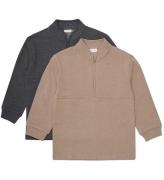 Minymo Sweatshirt - 2-pak - Half Zip - Fossil