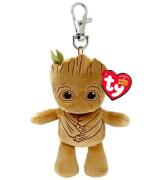 Ty Nøglering m. Bamse - Beanie Babies - 10 cm - Marvel Groot