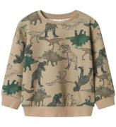 Name It Sweatshirt - NmmBenja - Pure Cashmere m. Dinoprint