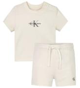 Calvin Klein Shorts/T-shirt - Monogram Logo - Tofu White