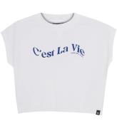 Indian Blue Jeans T-shirt - Wide Cropped - Bright White m. Print