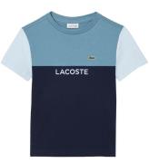 Lacoste T-shirt - Limestone/Rill-Navy/Blue m. Logo