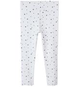 Name It Leggings - Rib - NmfVemia - Bright White/Hearts