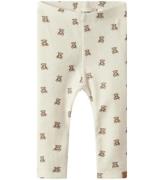 Lil' Atelier Leggings - Rib - NbnGavo - Turtledove/Teddy Bear