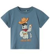 Name it T-shirt - NmmHuggi - Blue Mirage m. Print