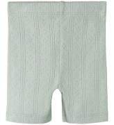 Name It Cykelshorts - NmfJsilke - Aqua Gray m. HulmÃ¸nster