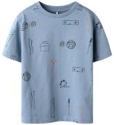 Name It T-shirt - NmmHuxi - Faded Denim m. Print