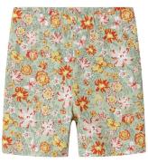 Name It Cykelshorts - NmfVayo - Aqua Gray m. Blomster